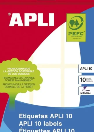 BLISTER 10 MINI BOLSA ETIQUETAS ADHESIVAS 34X67 APLI CANTOS