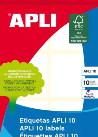 BLISTER 10 MINI BOLSA ETIQUETAS ADHESIVAS 50X50 APLI CANTOS