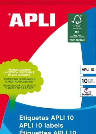 BLISTER 10 MINI BOLSAS ETIQUETAS ADHESIVAS 105X149 APLI