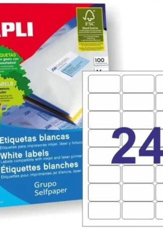 C/100 HOJAS ETIQUETAS FT/IM 64X33,9 APLI CANTOS ROMOS