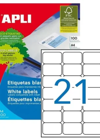 C/100 HOJAS ETIQUETAS FT/IM 63,5X38,1 APLI CANTOS ROMOS