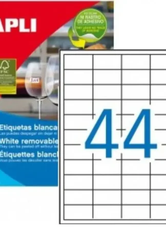 C/100 HOJAS ETIQUETAS REMOVIBLES FT/IM 48X25 CANTOS RECTOS