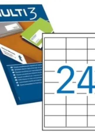 C/100 HOJAS ETIQUETAS FT/IM 70X35 MULTI3 CANTOS RECTOS