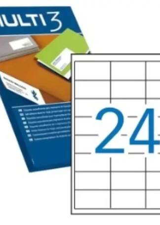 C/100 HOJAS ETIQUETAS FT/IM 70X37 MULTI3 CANTOS RECTOS