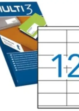 C/100 HOJAS ETIQUETAS FT/IM 97X42,4  MULTI3 CANTOS RECTOS