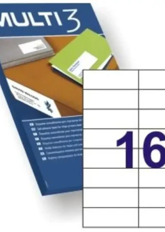 C/100 HOJAS ETIQUETAS FT/IM 105X37 MULTI3 CANTOS RECTOS