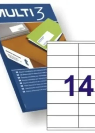 C/100 HOJAS ETIQUETAS FT/IM 105X40 MULTI3 CANTOS RECTOS