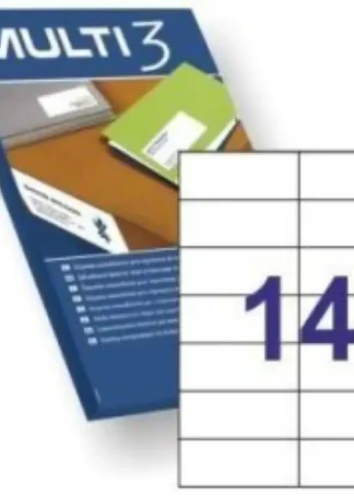 C/100 HOJAS ETIQUETAS FT/IM 105X42,5 MULTI3 CANTOS RECTOS