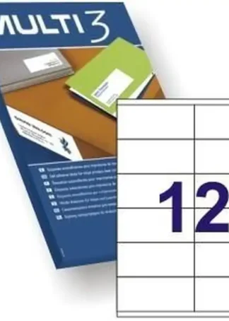 C/100 HOJAS ETIQUETAS FT/IM 105X48 MULTI3 CANTOS RECTOS