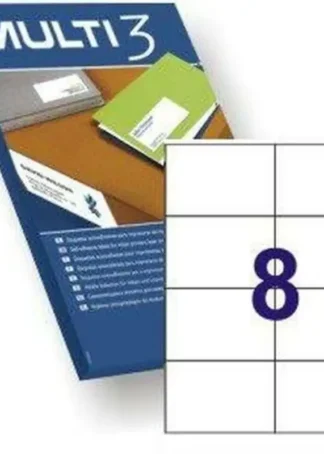 C/100 HOJAS ETIQUETAS FT/IM 105X74 MULTI3 CANTOS RECTOS