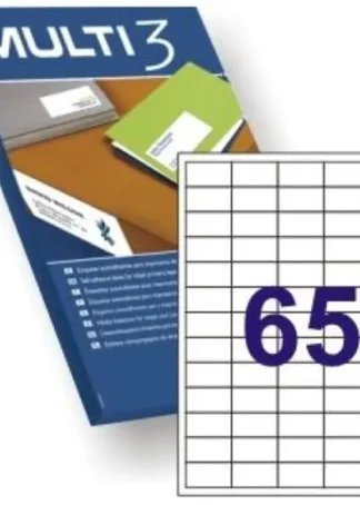 C/100 HOJAS ETIQUETAS FT/IM 38X21.2 MULTI3 CANTOS RECTOS