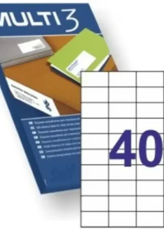 C/100 HOJAS ETIQUETAS FT/IM 52.5X29.7 MULTI3 CANTOS RECTOS