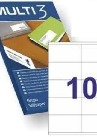 C/100 HOJAS ETIQUETAS FT/IM 105X57 MULTI3 CANTOS RECTOS