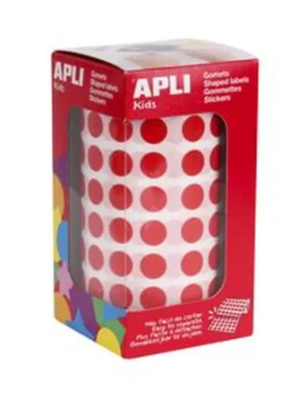 ROLLO GOMETS REDONDO ROJO AUTOADHESIVOS 10,5MM