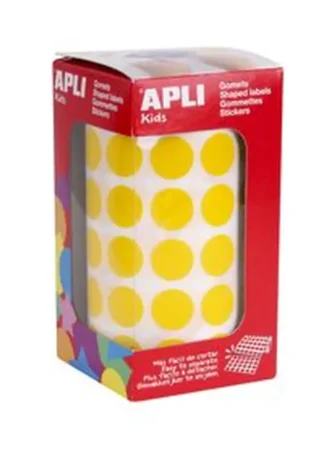 ROLLO GOMETS REDONDO AMARILLO AUTOADHESIVOS 15MM