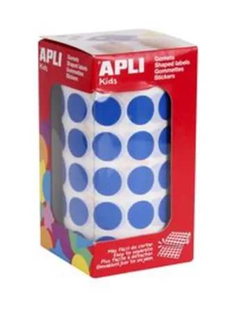 ROLLO GOMETS REDONDO AZUL AUTOADHESIVOS 15MM