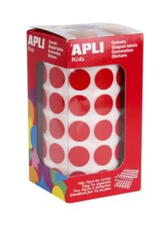 ROLLO GOMETS REDONDO ROJO AUTOADHESIVOS 15MM