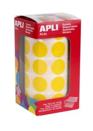 ROLLO GOMETS REDONDO AMARILLO AUTOADHESIVOS 20MM