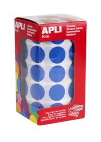 ROLLO GOMETS REDONDO AZUL AUTOADHESIVOS 20MM