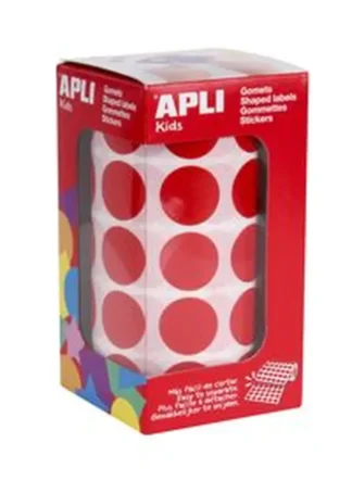 ROLLO GOMETS REDONDO ROJO AUTOADHESIVOS 20MM