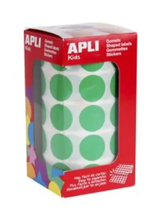 ROLLO GOMETS REDONDO VERDE AUTOADHESIVOS 20MM