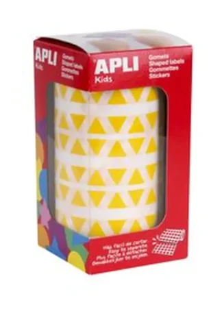 ROLLO GOMETS TRIANGULARES AMARILLO AUTOADHESIVO 10,5MM