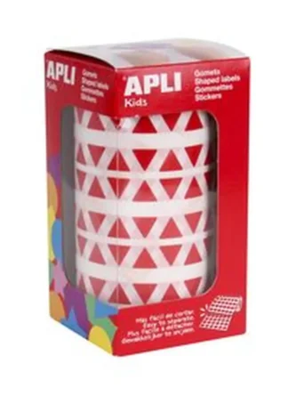 ROLLO GOMETS TRIANGULARES ROJO AUTOADHESIVO 10,5MM