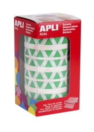 ROLLO GOMETS TRIANGULARES VERDE AUTOADHESIVO 10,5MM