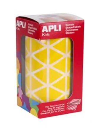 ROLLO GOMETS TRIANGULARES AMARILLO AUTOADHESIVOS 20MM