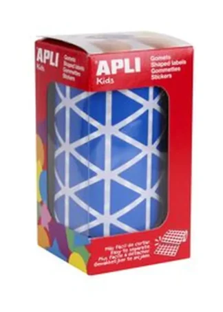 ROLLO GOMETS TRIANGULARES AZUL AUTOADHESIVOS 20MM