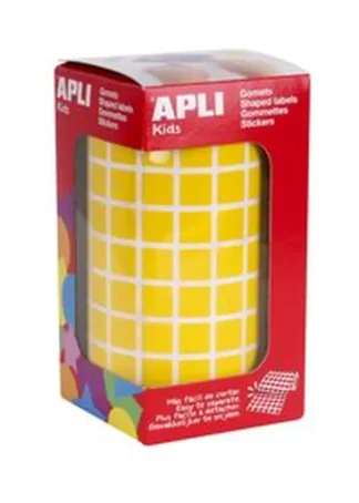 ROLLO GOMETS CUADRADOS AMARILLO AUTOADHESIVOS 10MM