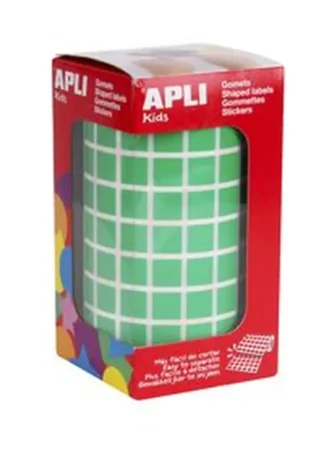 ROLLO GOMETS CUADRADOS VERDE AUTOADHESIVOS 10MM