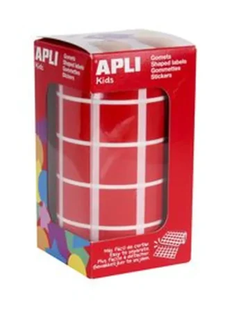 ROLLO GOMETS CUADRADOS ROJO AUTOADHESIVOS 20MM