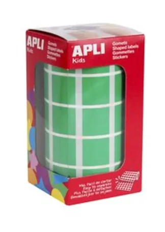 ROLLO GOMETS CUADRADOS VERDE AUTOADHESIVOS 20MM