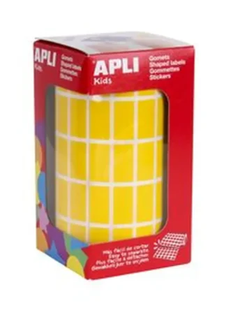 ROLLO GOMETS RECTAGULAR AMARILLO AUTOADHESIVOS 20X10MM