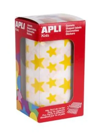 ROLLO GOMETS ESTRELLA AMARILLO AUTOADHESIVO 12,5 Y 19,5CM