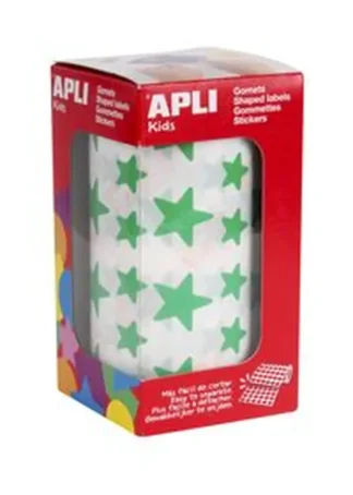 ROLLO GOMETS ESTRELLA VERDE AUTOADHESIVO 12,5 Y 19,5CM