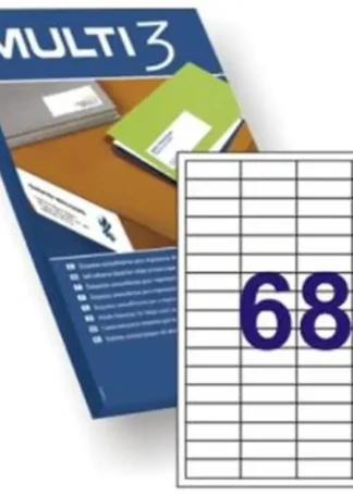 C/100 HOJAS ETIQUETAS FT/IM 48.5X16,9 MULTI3 CANTOS RECTOS