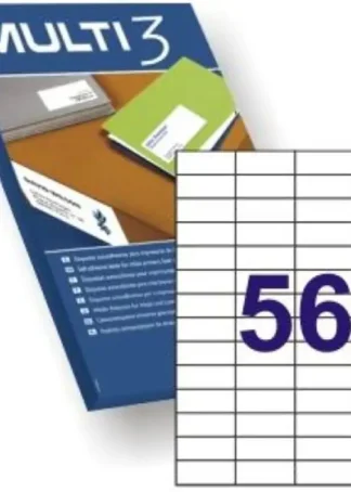 C/100 HOJAS ETIQUETAS FT/IM 52,5X21.2 MULTI3 CANTOS RECTOS