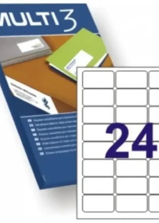 C/100 HOJAS ETIQUETAS FT/IM 64X33.9 MULTI3 CANTOS RECTOS
