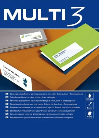 C/100 HOJAS ETIQUETAS FT/IM 99.1X139 MULTI3 CANTOS RECTOS