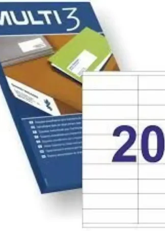 C/100 HOJAS ETIQUETAS FT/IM 105X29 MULTI3 CANTOS RECTOS