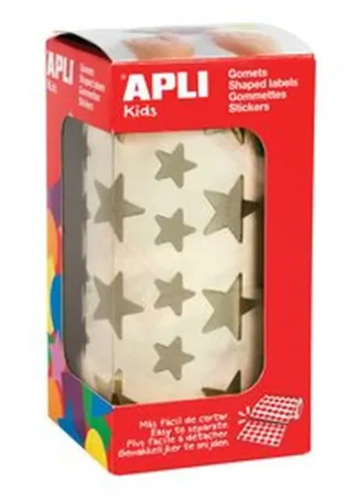 ROLLO GOMETS ESTRELLA METALIZADA ORO AUTOADHESIVOS