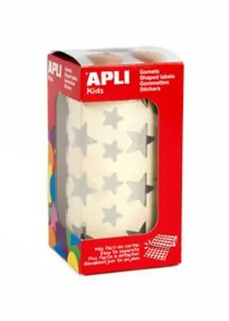 ROLLO GOMETS ESTRELLA METALIZADA PLATA AUTOADHESIVOS