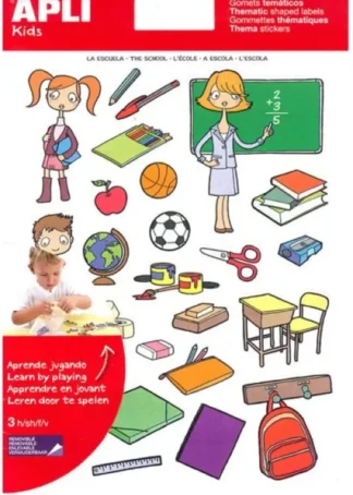 BOLSA 3 HOJAS GOMETS TEMATICOS LA ESCUELA