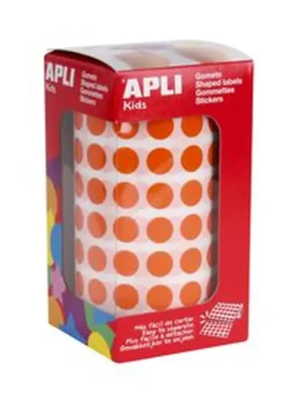 ROLLO GOMETS REDONDO NARANJA AUTOADHESIVOS 10,5MM