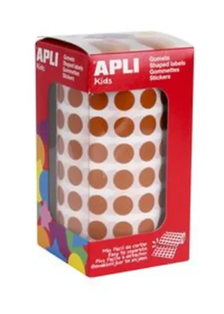 ROLLO GOMETS REDONDO MARRON AUTOADHESIVOS 10,5MM