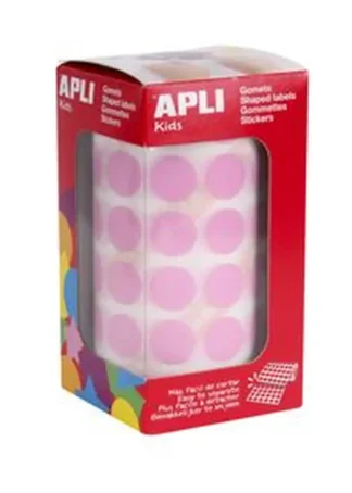 ROLLO GOMETS REDONDO ROSA AUTOADHESIVOS 15MM