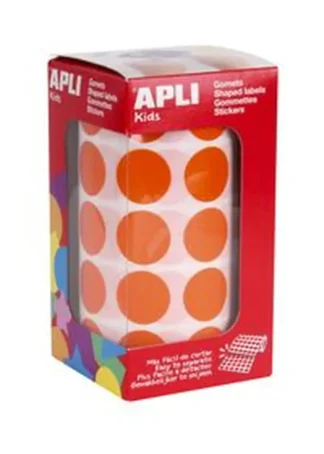 ROLLO GOMETS REDONDO NARANJA AUTOADHESIVOS 20MM