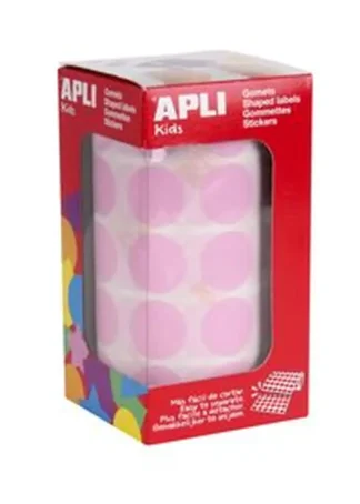 ROLLO GOMETS REDONDO ROSA AUTOADHESIVOS 20MM